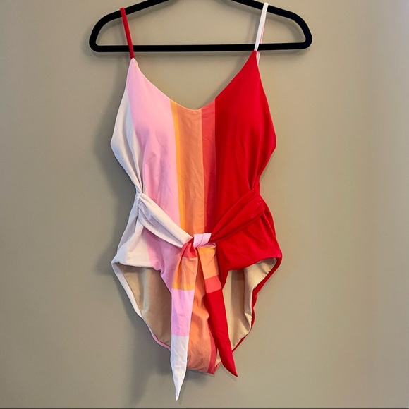 Sunset Striped One Piece Swimsuit - Picture 1 of 6